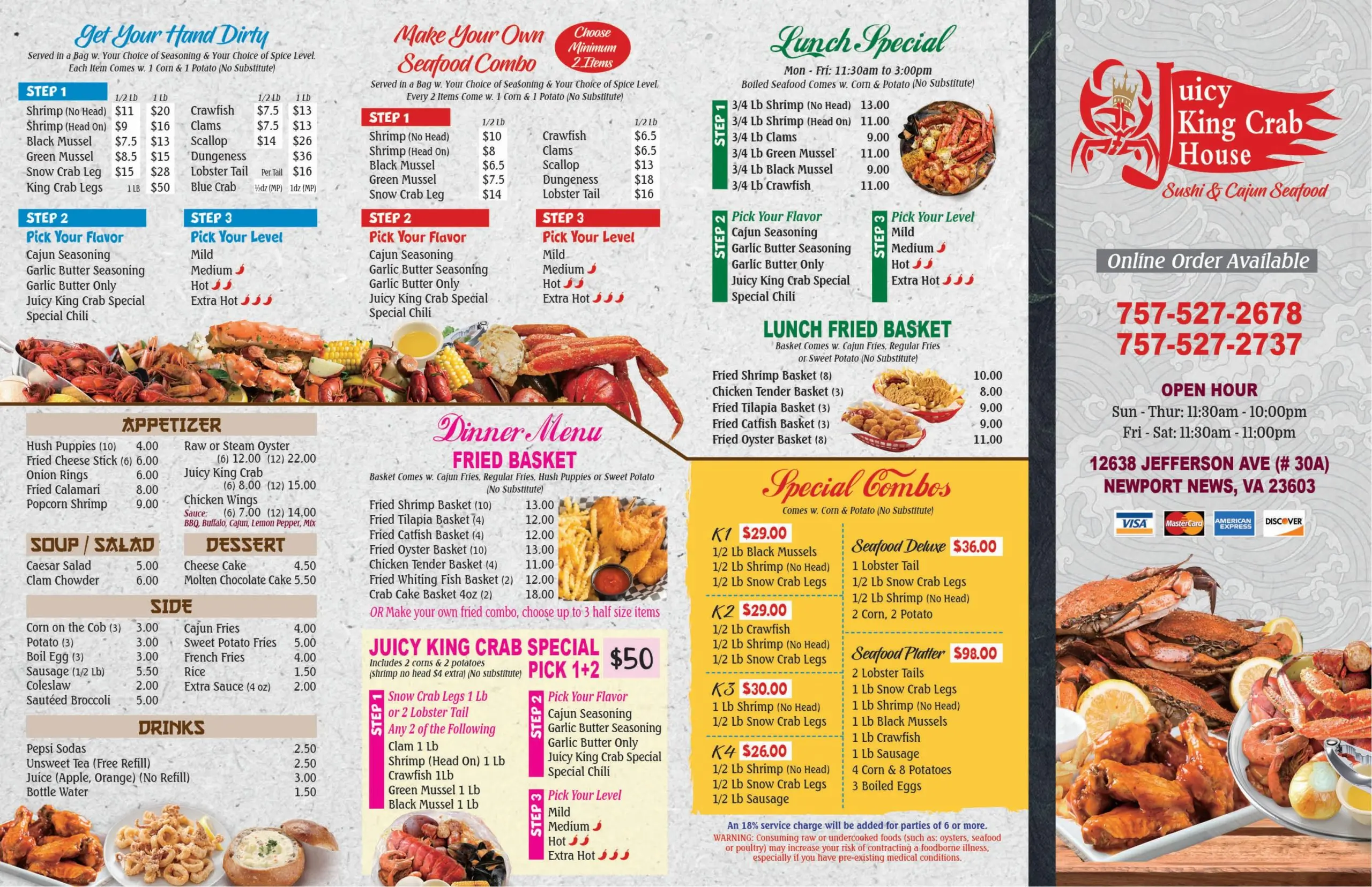 Crab outlet house menu